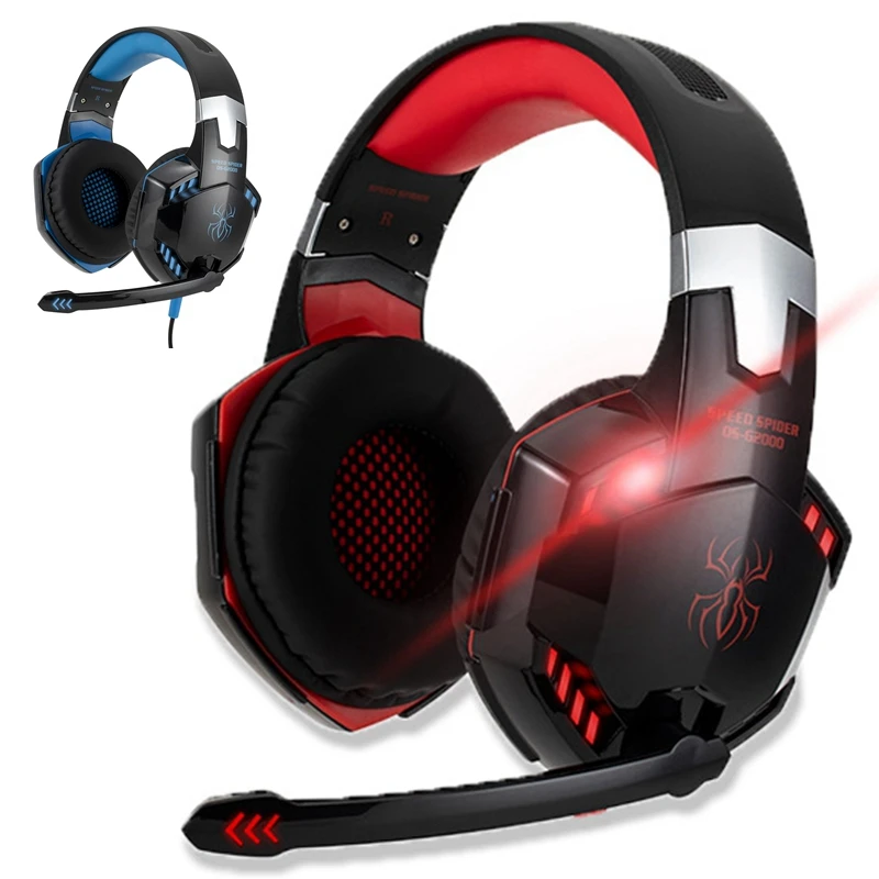 

For PC PS4 Laptop Tablet Phone Gamer Headphone With LED Light Computer Gaming Headset Can Adjust Volume Control Mic Music Helmet