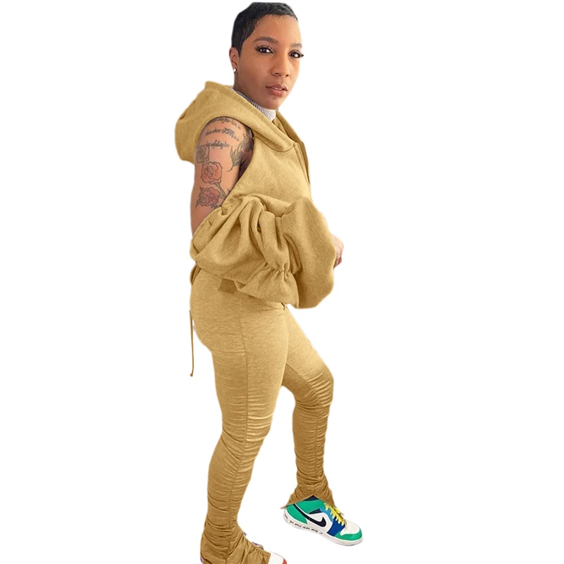 

Fall Clothes Women Long Sleeve Hooded Tops 2 Piece Outfits for Womens Pants and Top Sexy Leggings Set Wholesale Dropshipping