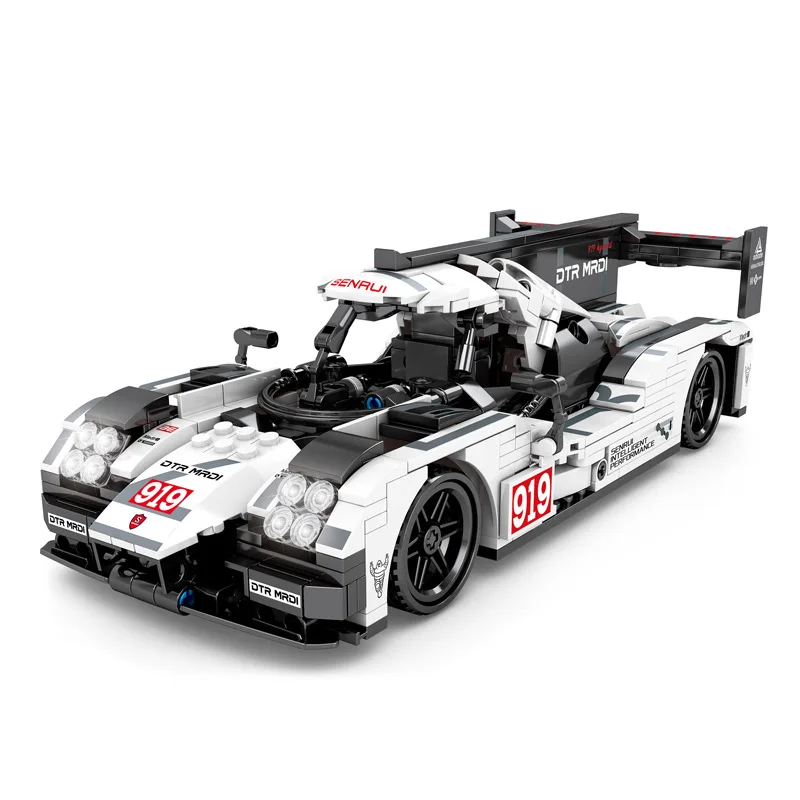 

High tech Series 919 Pull Back Super Sports Car Racing Vehicle Advanced Puzzle Model Building Block Brick Toys Kid Gift Set