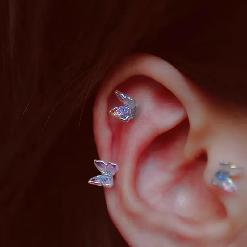 Серьги-гвоздики женские в виде бабочки 1 шт. | Украшения и аксессуары