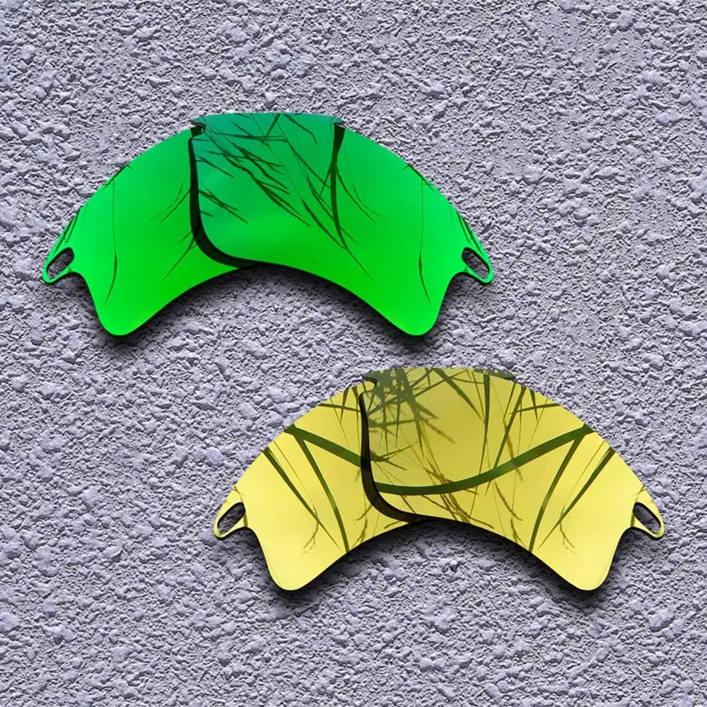 Green-Golden 2 Pairs Polarized Replacement Lenses for Oakley Fast Jacket XL Sunglasses- Multiple Choices - Цвет линз: Green-Golden