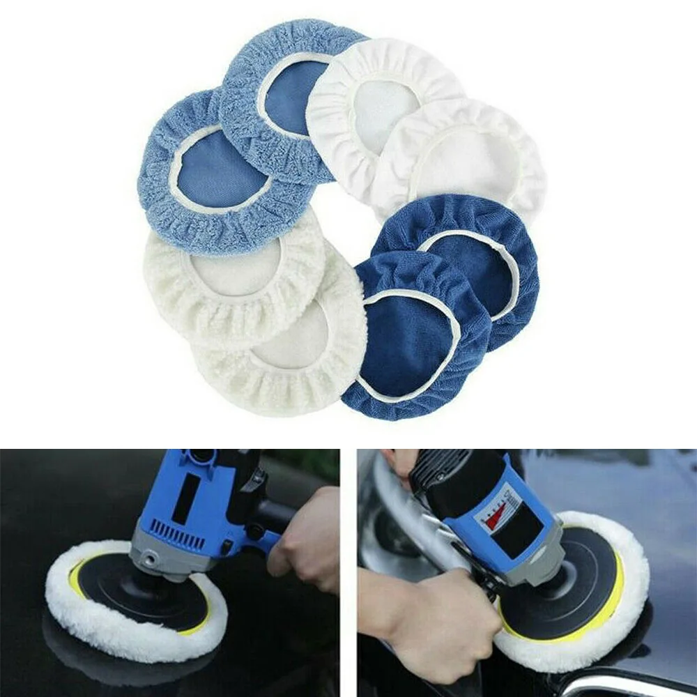 

Washable Cover 5-6Inch Polishing 8PCS Fiber Waxers super fine Bonnet Car