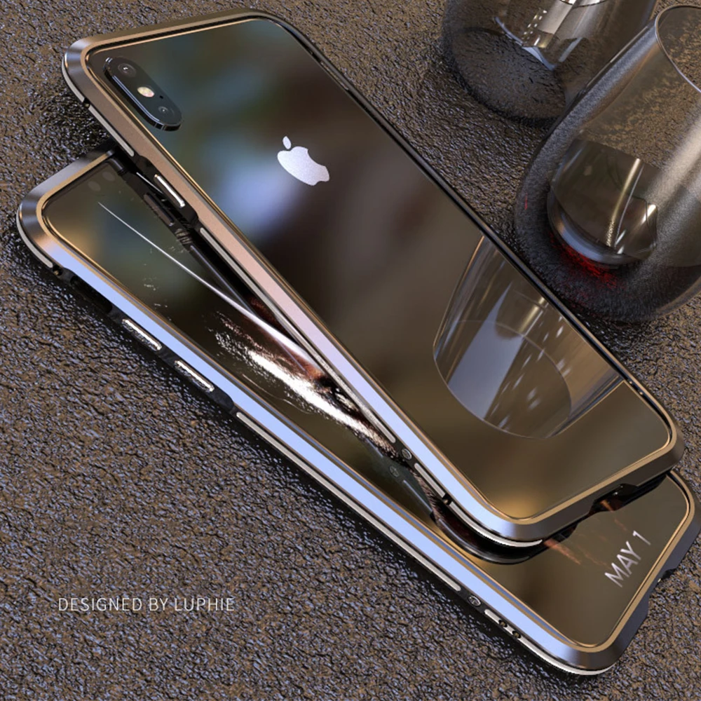 Изогнутый металлический бампер Luphie для samsung Galaxy Note 9 чехол Note 8 для iphone X Xs Max Xr 8 7 Plus Ультратонкий алюминиевый корпус