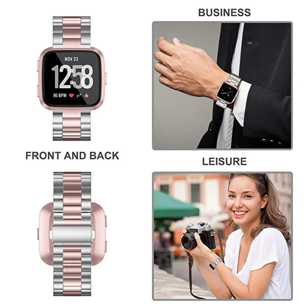 Ремешок для часов из нержавеющей стали Fitbit Versa/VERSA 2 сменный металлический браслет