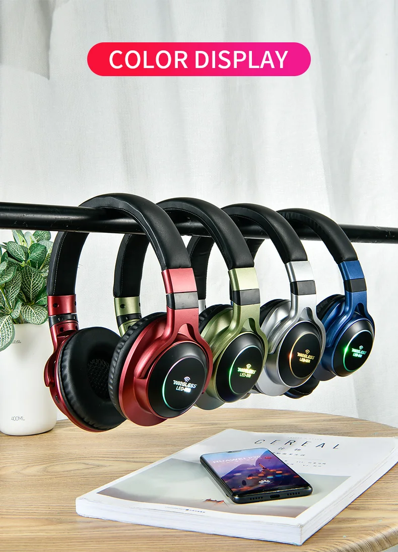 JKR-216B Wireless Bluetooth Headphones 3D Stereo Sports Earphone With Mic Game Headset Support TF Card FM Mode Audio Jack | Электроника