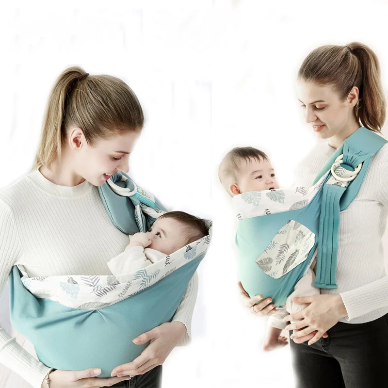 

2021 New Baby Wrap Newborn Sling Dual Use Infant Nursing Cover Carrier Mesh Fabric Breastfeeding Carriers Up To 130 Lbs (0-36M)