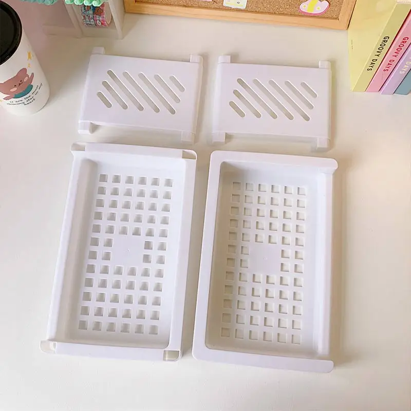 Двухуровневая корзина коробка для хранения Складная полка косметики ювелирных