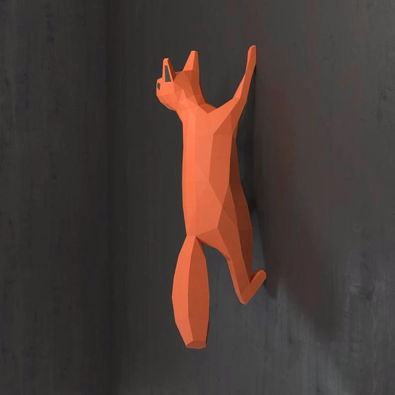 3D беличьего меха Бумага модель игрушки домашний Настенный декор Декор в гостиную