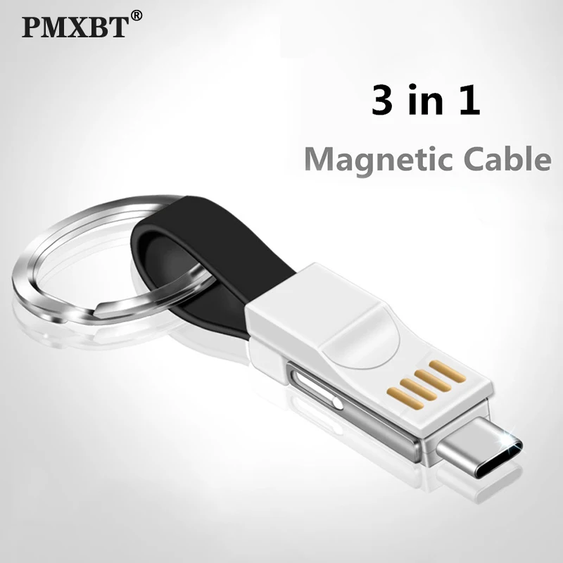3 в 1 Магнитный зарядный кабель USB с разъемом Micro Type C шнур для Samsung Huawei Xiaomi Redmi LG мини