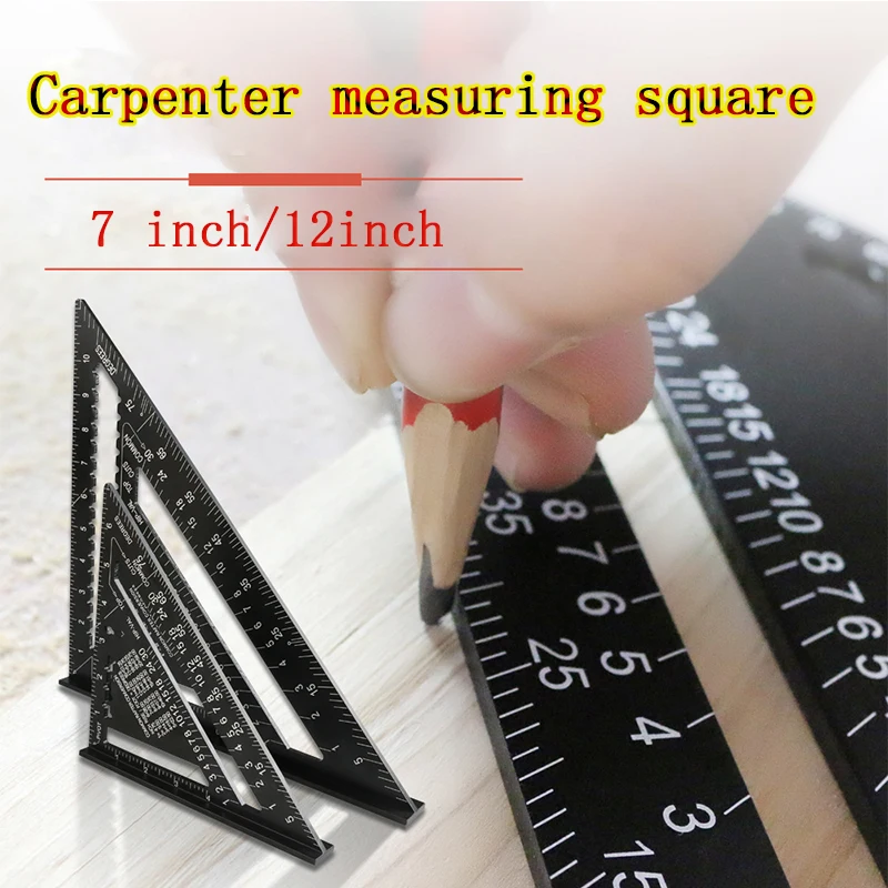 

7/12 inch triangle ruler, aluminum alloy ruler, square angle measurement tool, wood measurement