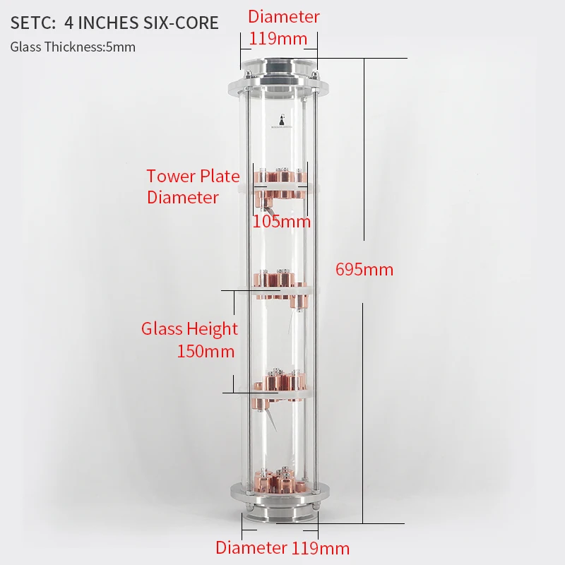 HOOLOO чистый Медь пузырь пластин дистилляции колонки Одноместный/четыре/шесть