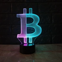3d led lamp bitcoin sign modelling night lights double color usb coin table lamp baby bedroom sleep lighting fixture decor gifts