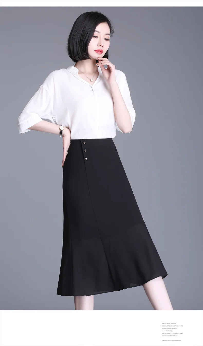 

2021 Summer Black Bodycon Fishtail Skirt Women Fashion High Waist Slim Casual Plus Size Elegant Korean Lady Formal Work Skirts