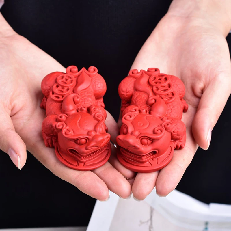 Tea Pet Natural Cinnabar Brave Troops Statue Home Feng Shui Decor Crafts Figurines Miniatures Teaware Accessories Decoration | Дом и сад