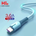 Кабель usb type-c, 3 А, жидкий, для быстрой зарядки, мобильный телефон, для huawei mate 40, 30, 20, P50, 40, 30, 20, xiaomi USB-C