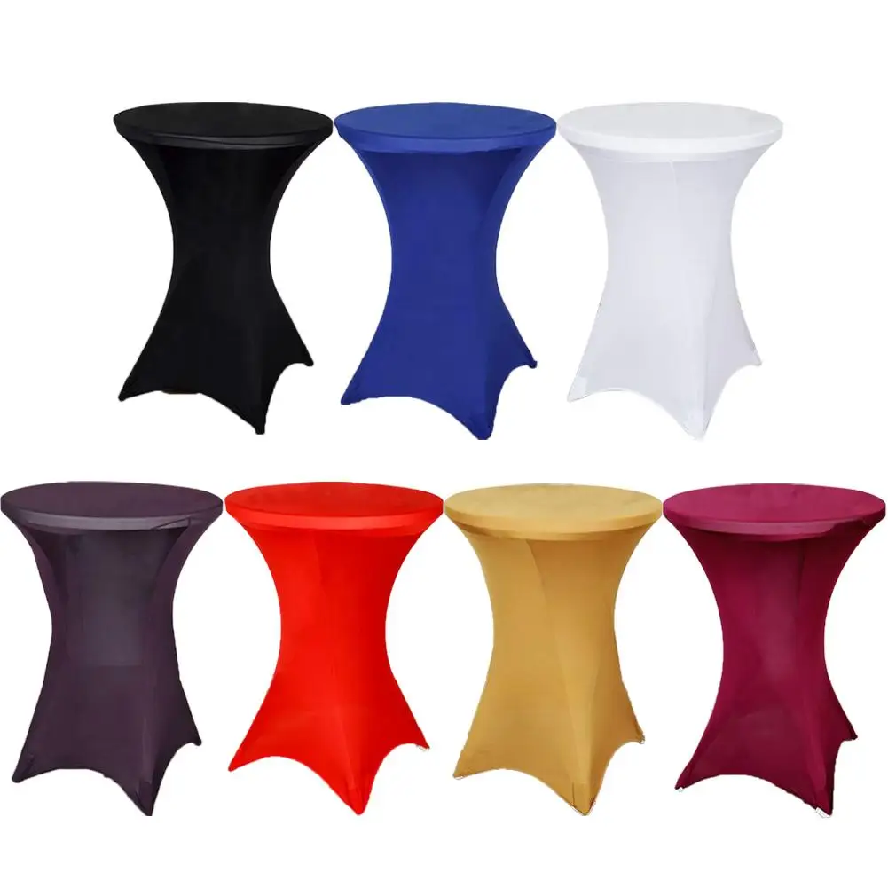 

Stretch Round Tablecloth Cocktail Table Cover Spandex Table Cloth Bar Hotel Wedding Party Table Cover Decor 60/70/80cm Diameter