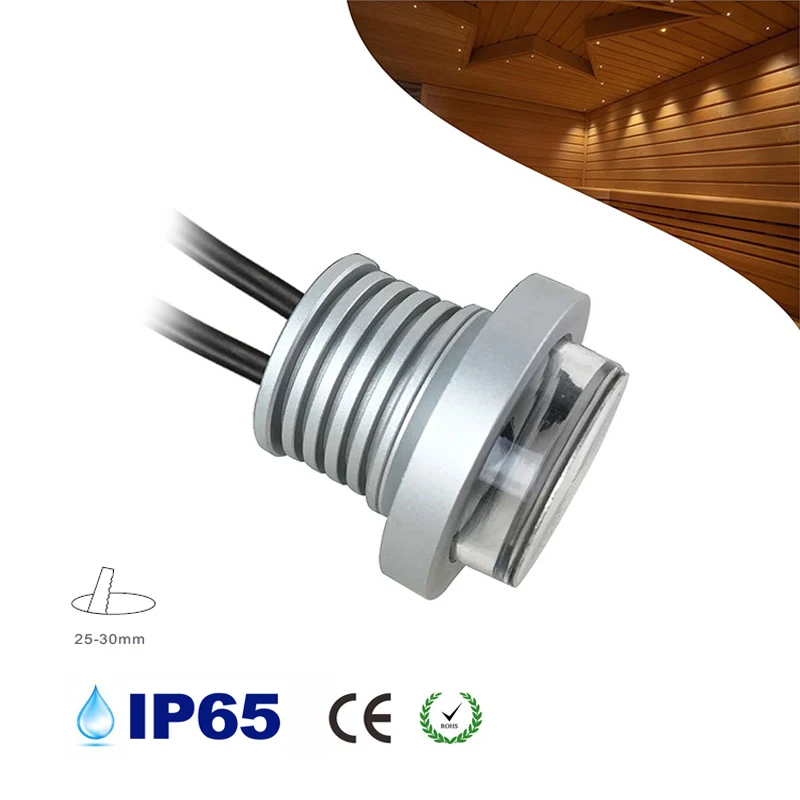 Маленький светодиодный светильник IP65 DC12V 1 Вт потолочный Встраиваемый точечный