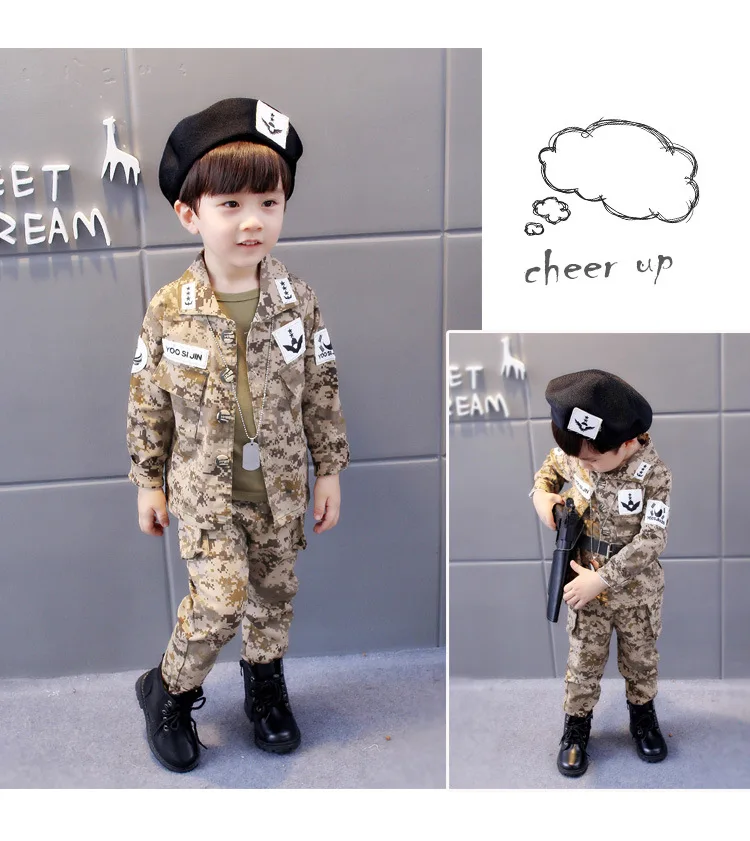 Бесплатная доставка Детский костюм сон Джун Ки камуфляжный полицейский комплект