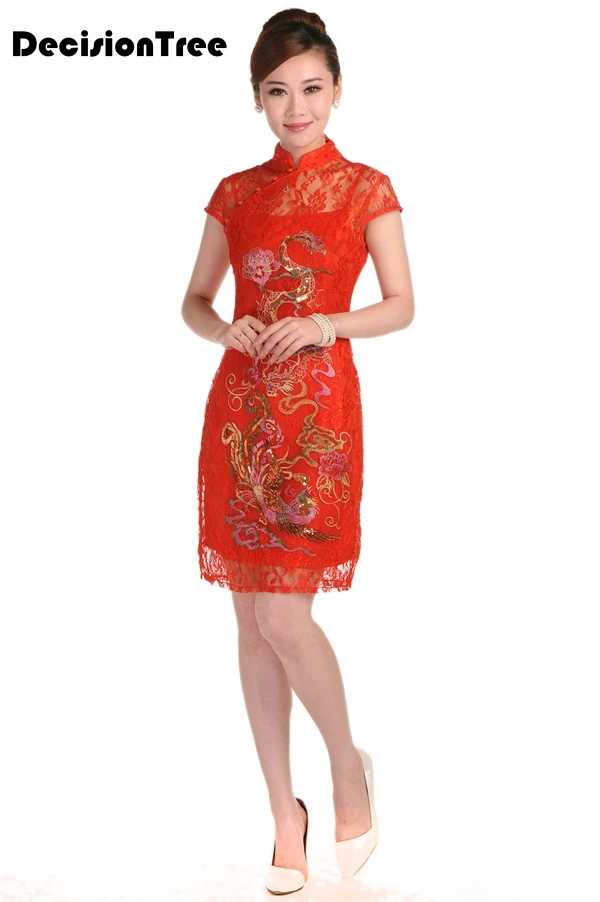 Ретро Вышивка павлина cheongsam белье женское кружевное перспективное китайское платье Ципао современное