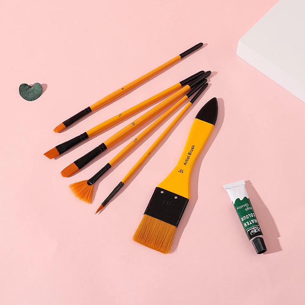 

6pcs Paint Brushes Set Kit Artist Paintbrush Multiple Mediums Brushes with Nylon Hair for Acrylic Aquarelle Gouache Oil Painting