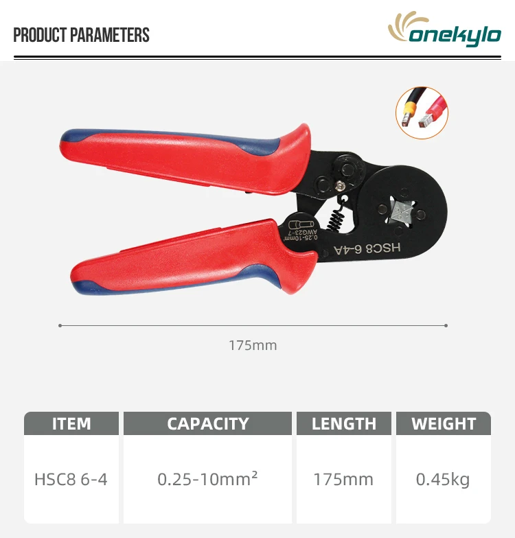 hsc8 6-4a mini nose crimping pliers wire stripper crimper tool cable crimper stripper+1800pcs ferrule terminal set