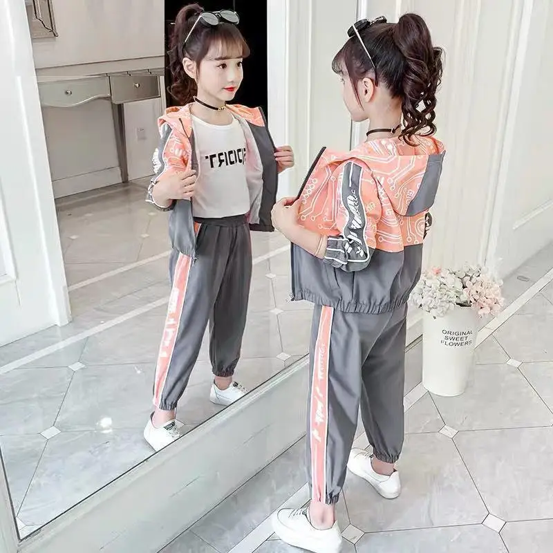 

Girls Clothing Sets Teen Children Autumn Tracksuit Casual Kids Clothes Sportswear Girls Suit Costume Sports Suits 6 8 10 12 Yrs