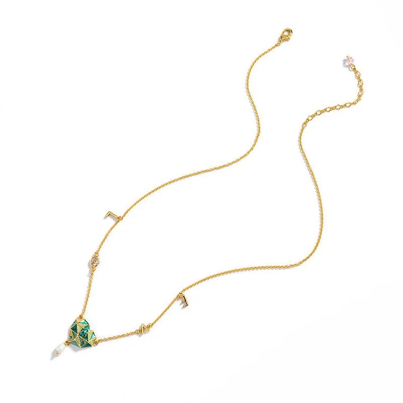 

European and American Hand-painted Enamel Craftsmanship Star Diamond Love Contrast Necklace Fashion Personality Design Jewelry