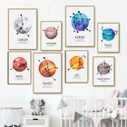 Nordic Двенадцать Созвездие, астрология пророчество плакат и принты настенный художественный холст Современная живопись Гостиная домашний декор изображение