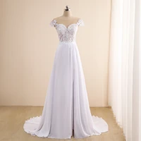 jiayigong bohemian wedding dress robe de mariee sexy side slit lace applique beach wedding dresses plus size bridal gown