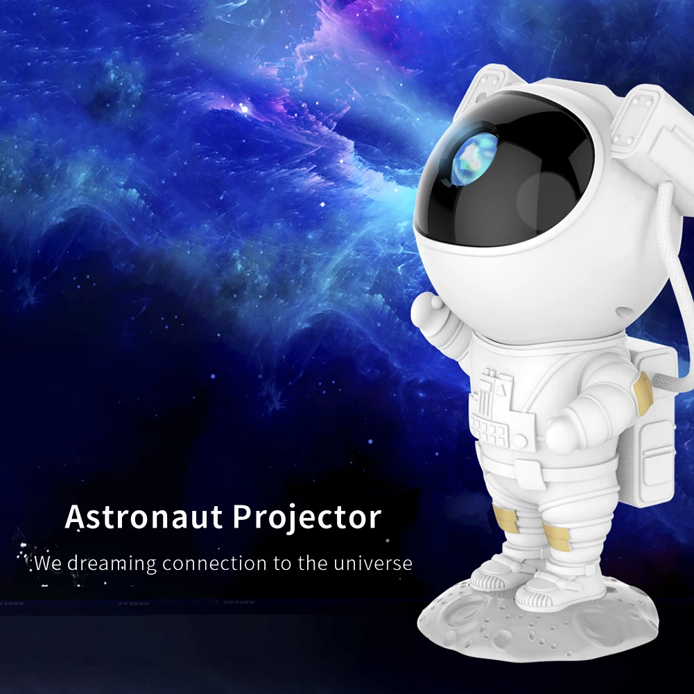 

Astronaut Projector Lamp Projection LED Night Light Cartoon Spaceman Table Lamp Starry Change Bedroom Home Decor Creative Gift