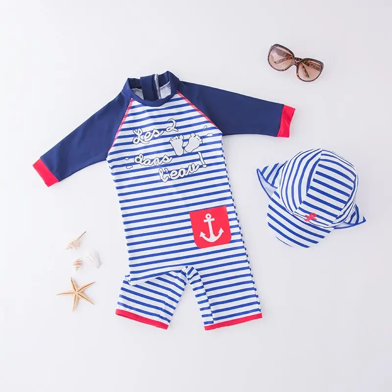 Детский пляжный костюм для мальчиков и девочек Одноцветный купальный темно