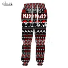 Рождественские костюмы, брюки унисекс, тяжелый металл, рок, поцелуй, 3D принт, мужская и женская спортивная одежда, спортивные штаны, повседневные штаны в стиле хип-хоп