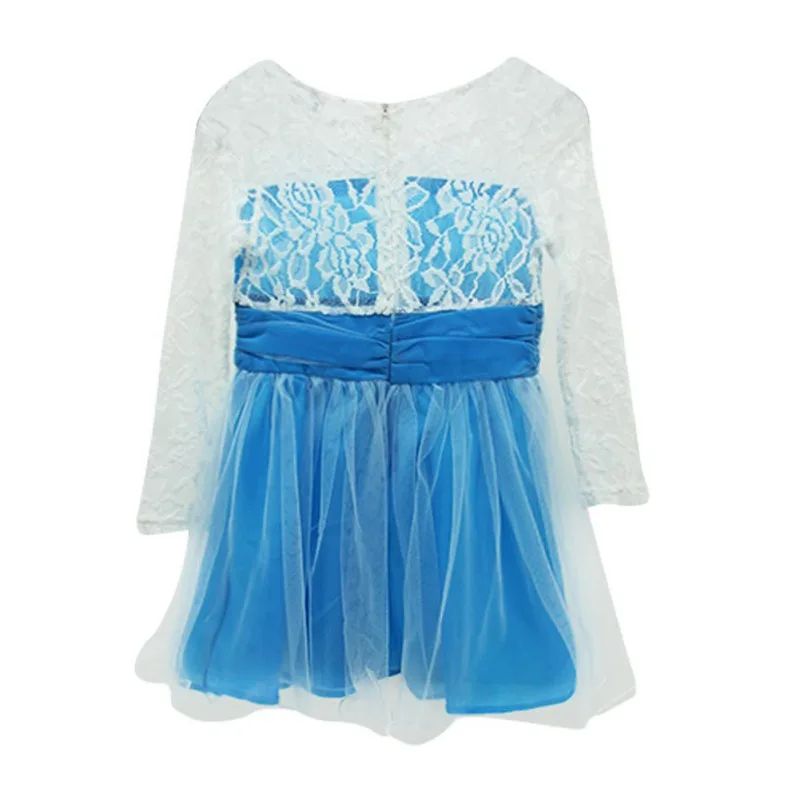 2-11 Years Children Girls Blue Clothing Wedding Evening Pretty Girl Dress Princess Party Pageant Lace Tulle | Детская одежда и