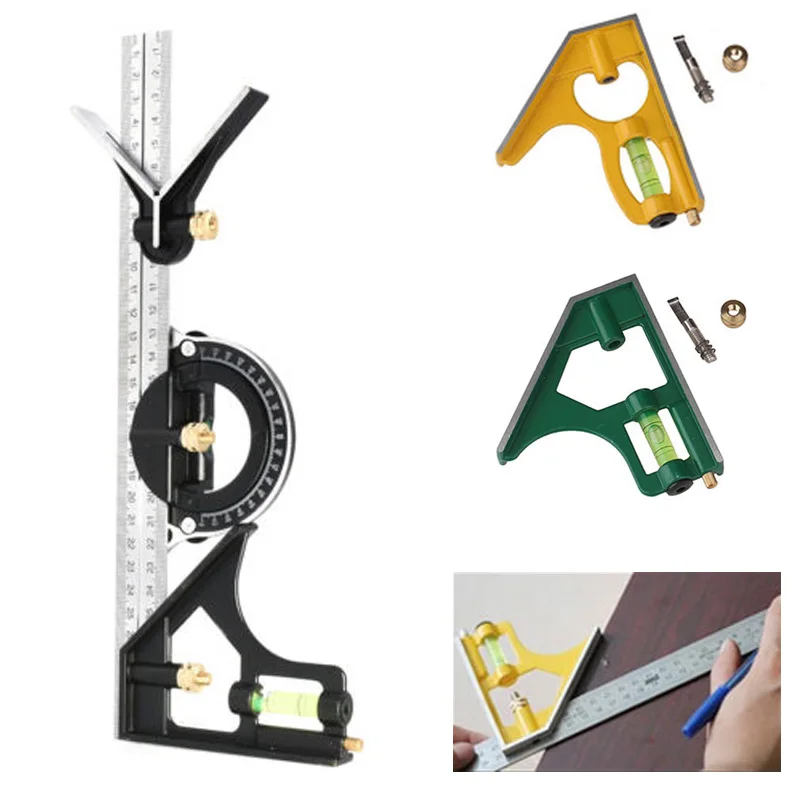 Прямая Линейка Carpenter Tri Square Angle Finder & Level Tool Регулируемая мера|Детали инструментов| |