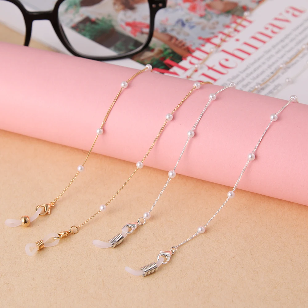 

EN Fashion Pearl Beaded Chain For Women Girls Glasses Chains Lanyards Rope Reading Eyeglasses Cord Holder Eyewear Accessories