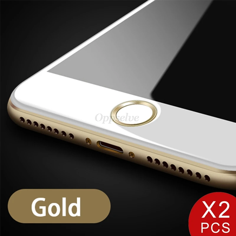 2 шт для iphone наклейки на кнопку "домой" touch id iphone 6/7/5 наклейки на кнопку "домой" iphone 7 6S 8 кнопка наклейка Поддержка touch id дома - Цвет: Gold 2PCS