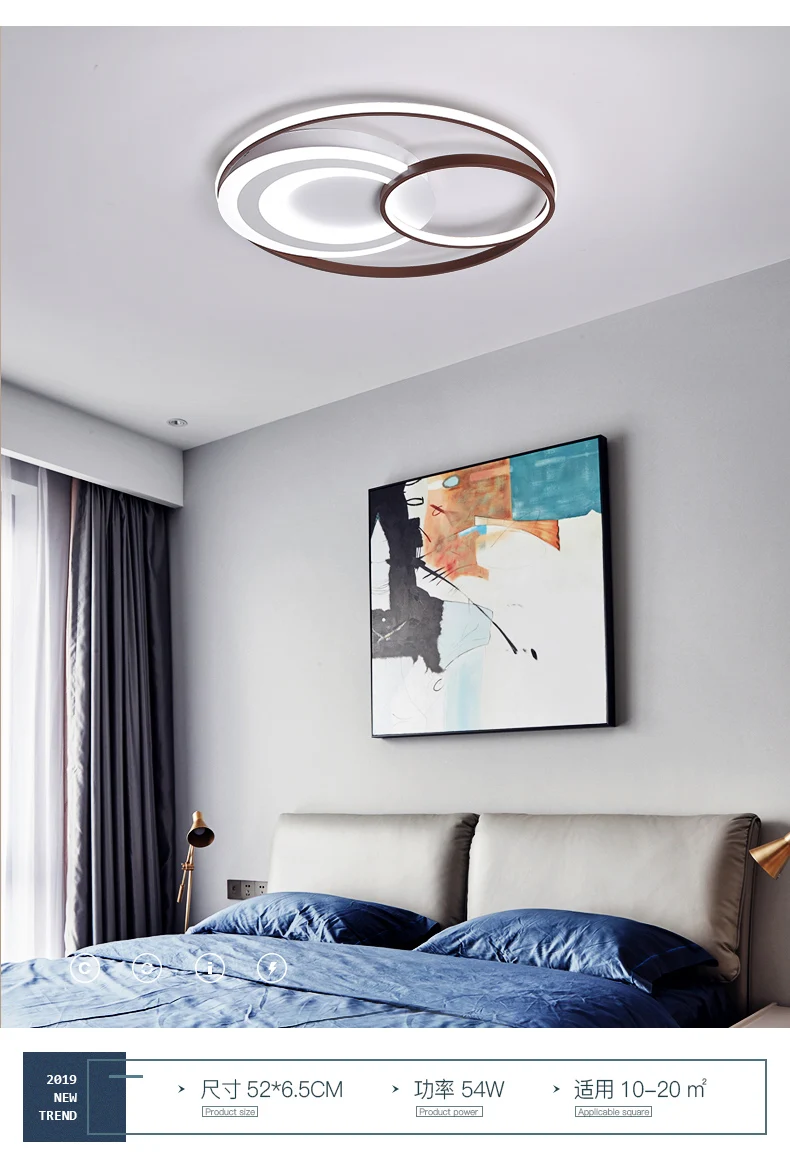 Круглый современный светодиодный потолочный светильник для гостиной, кабинета, спальни, кухни, домашнего декора, акриловый светодиодный потолочный светильник