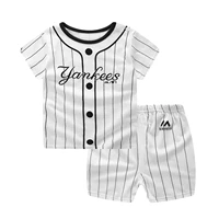 striped kids sports suit short sleeve t shirtwhite shorts 2pcs suit for summer children kids short sleeve clothes cotton set