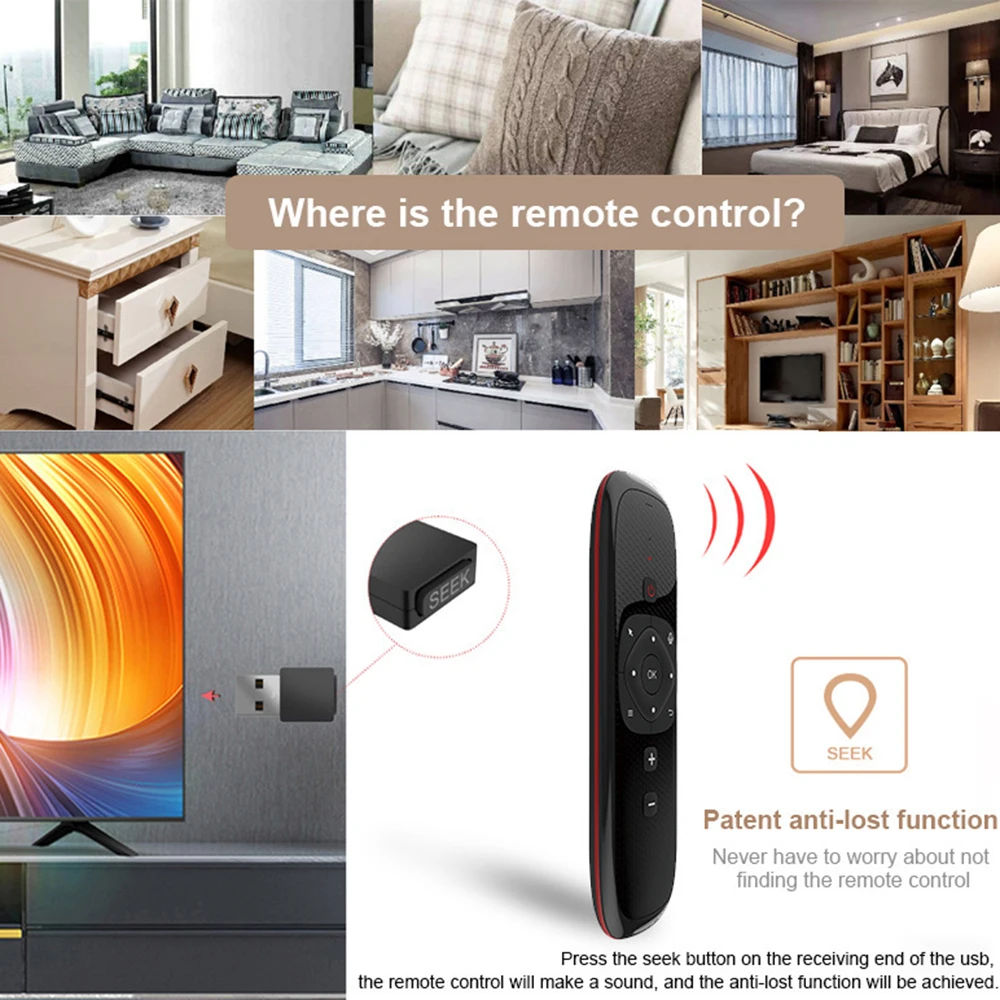 

W2 2.4G Air Mouse Wireless Keyboard With Touchpad Mouse Infrared Remote Control Wechip Anti-Lost Function Supports Voice Input