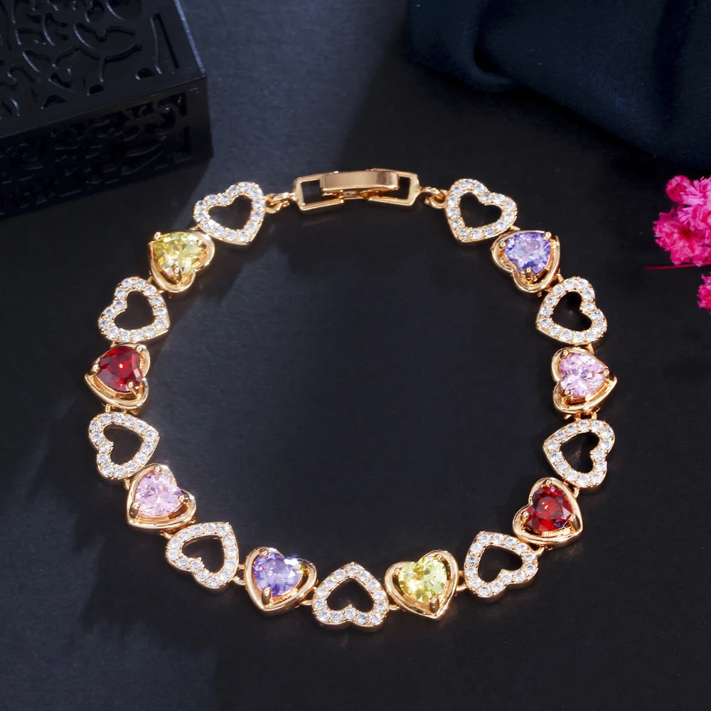 

Женские браслеты-цепочки ThreeGraces Sweet Love Heart Link, блестящие браслеты с фианитами и кристаллами для свадебной вечеринки, ювелирные изделия BR192