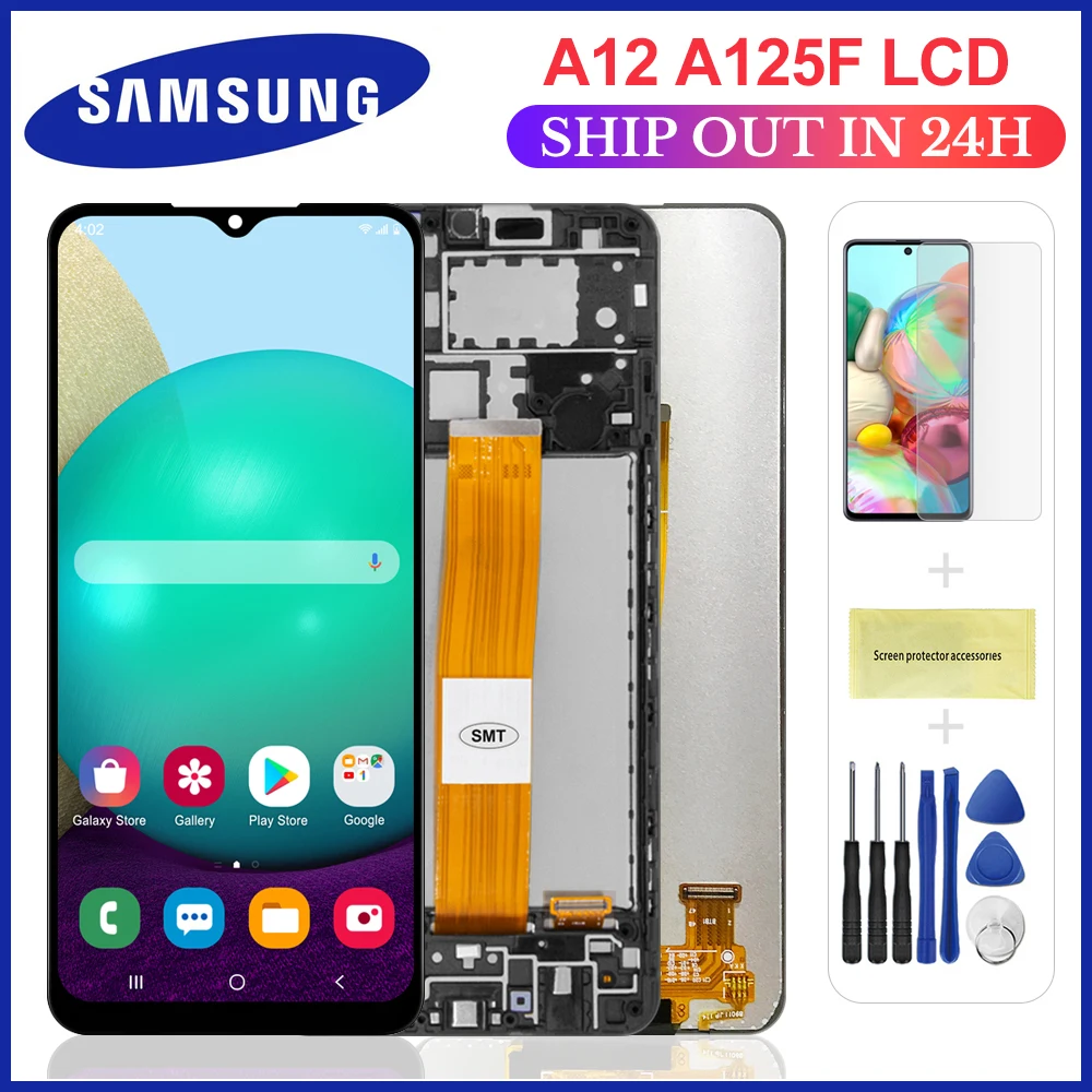 

Дисплей 6,5 дюйма для Samsung Galaxy A12, ЖК-дисплей SM-A12F SM-A12F/DSN, сенсорный экран, дигитайзер в сборе, замена