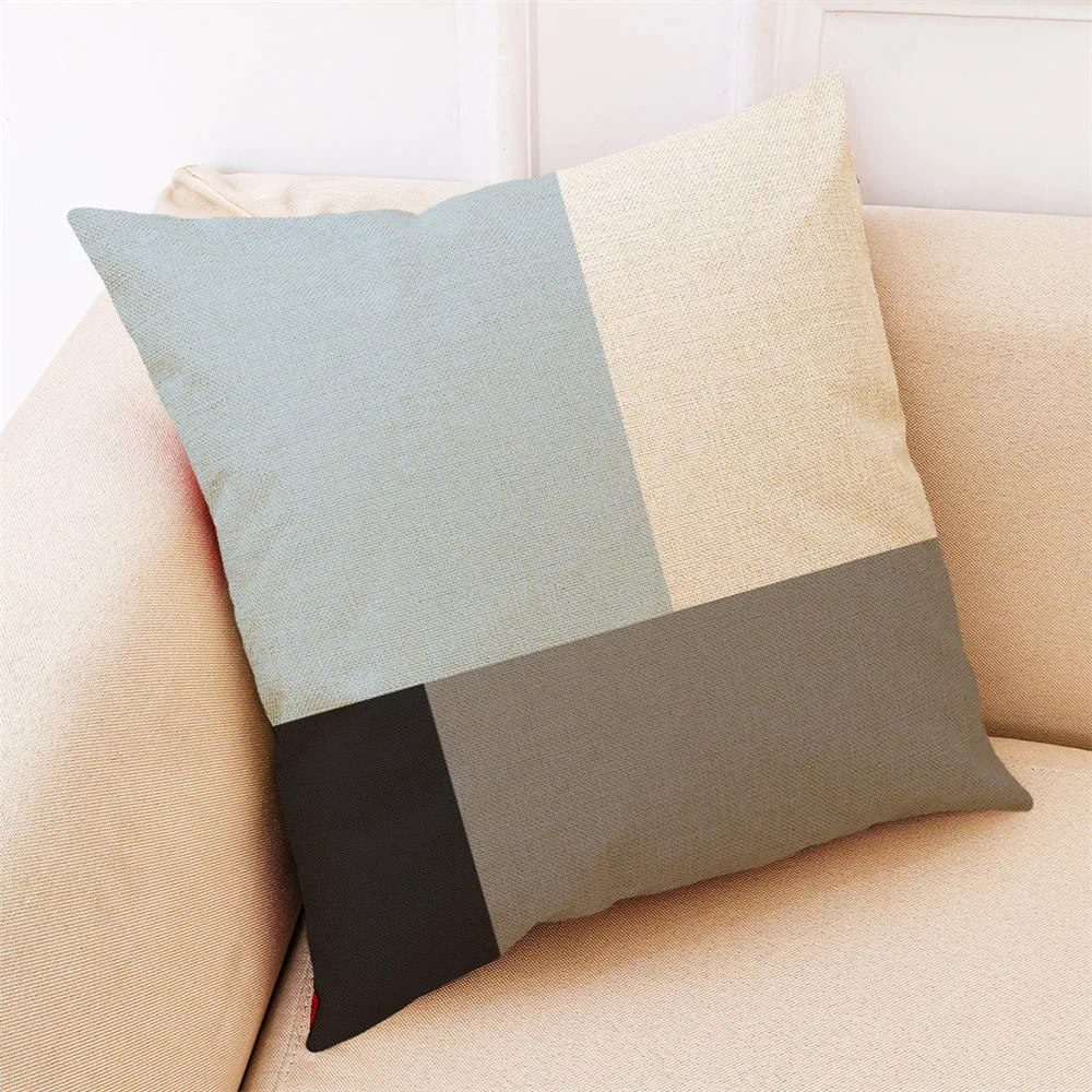 

HZTRXUN 1 PC Pillow Case Linen Blend 45X45cm soft Home Decor creative diy Simple Geometric Throw Pillowcase Pillow Covers#25