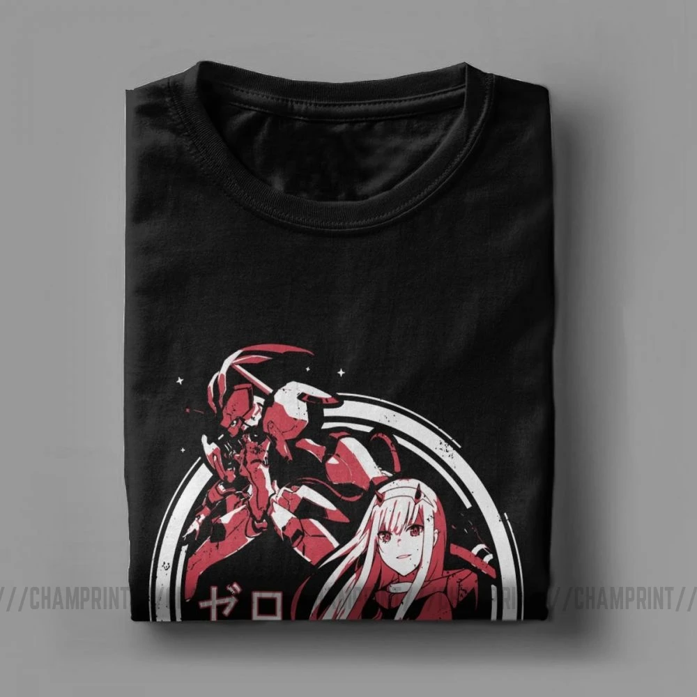 Футболка Zero Two Strelitzia Darling в Franxx Мужская футболка 100% хлопок футболки забавный
