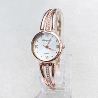 fashion elegant wrist watch women girl exquisite crystal style metal alloy band quartz bracelet clock 104
