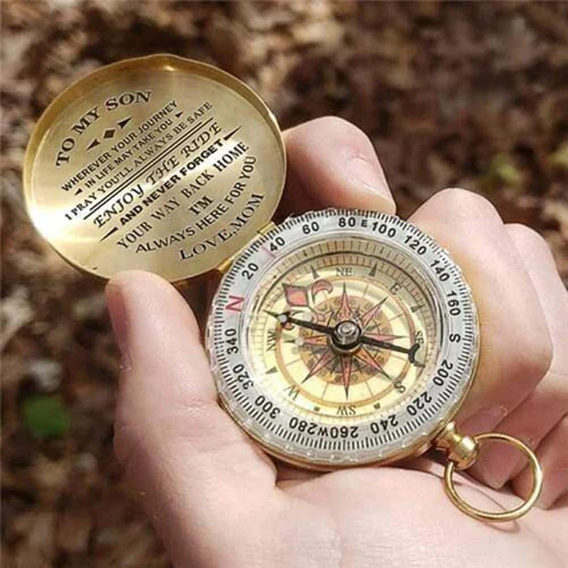 

Mom To Son Compass Enjoy The Ride Gift for Hiking Camping Hunting Outdoor Military Navigation Tool &T8