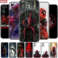 deadpool marvel phone case for xiaomi mi 11 lite pro ultra 10s 9 8 mix 4 fold 10t 5g black cover silicone back prett