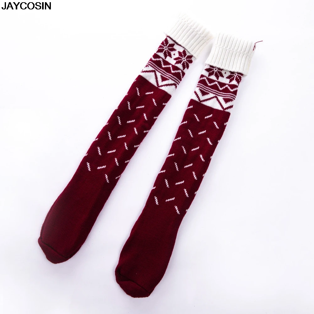 JAYCOSIN, новинка года, лидер продаж, рождественские толстые носки, женские Рождественские теплые гольфы, Вязаные гольфы, рождественские 9909