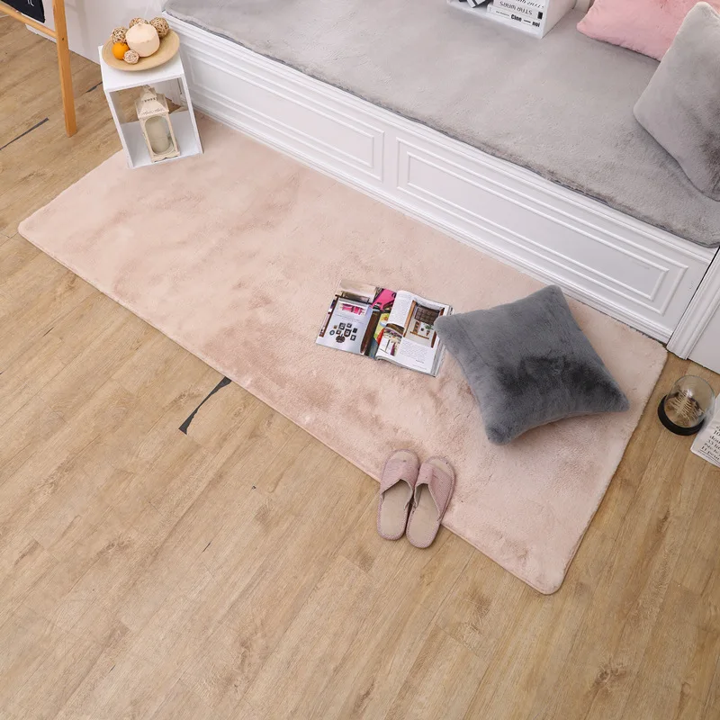 Скандинавский бархатный ковер с имитацией кролика детская комната гостиная стол