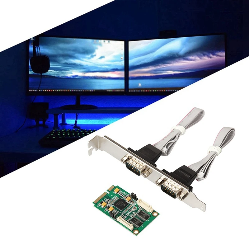 PCI Express 2 порта s Serial RS232 COM DB9 многопоследовательный порт последовательный карта