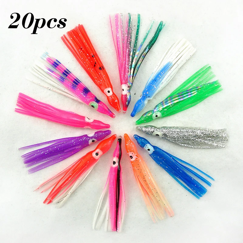 

20pcs Artificial Octopus Squid Fishing Lures Soft Bait Saltwater Colorful 5-10cm Fish Lure PVC Pesca Iscas Fishing Tackle Tools